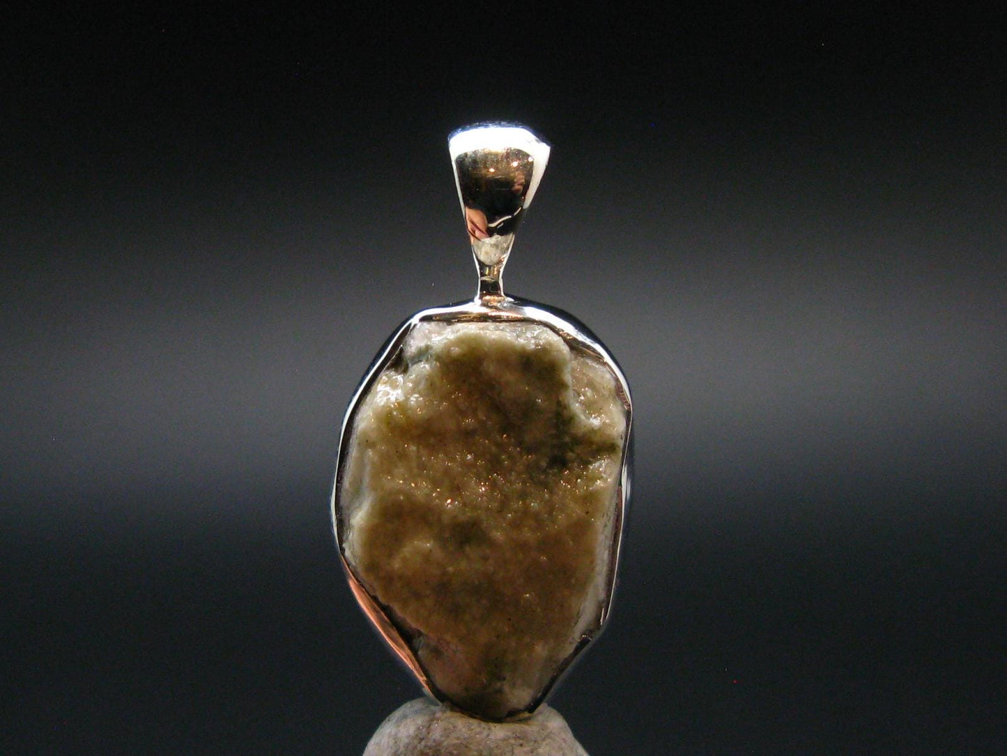 Phenakite Phenacite Silver Pendant from Brazil - 1.0 Inches - 3.0 Grams