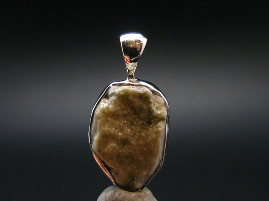 Phenakite Phenacite Silver Pendant from Brazil - 1.0 Inches - 3.0 Grams