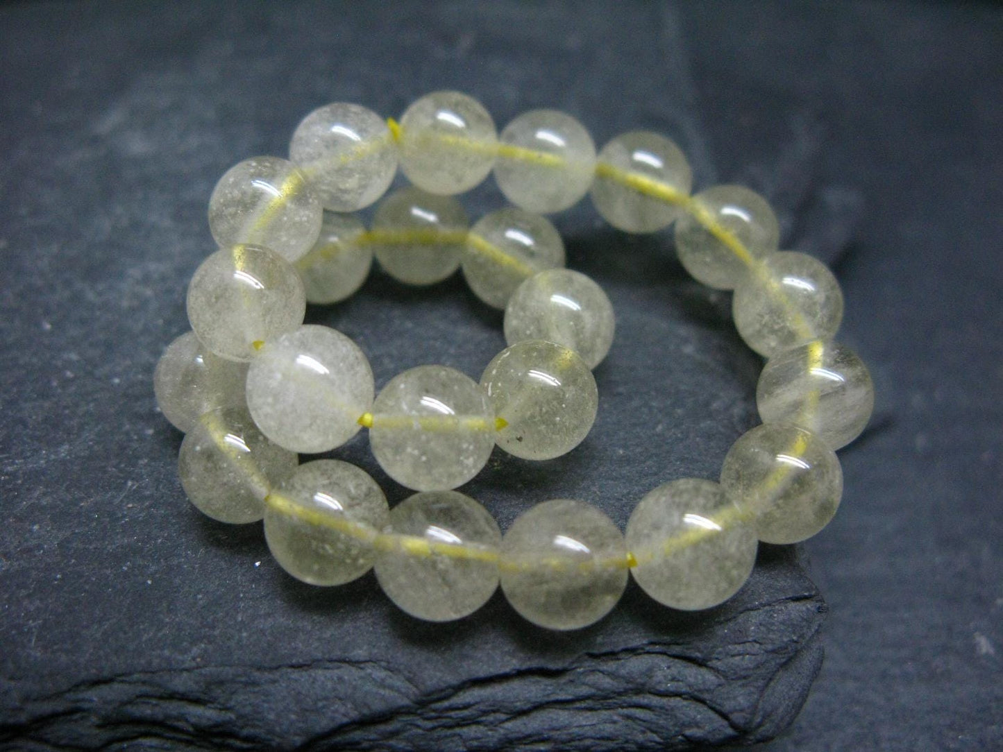 Libyan Tektite Glass Genuine Bracelet ~ 7 Inches ~ 8mm Round Beads