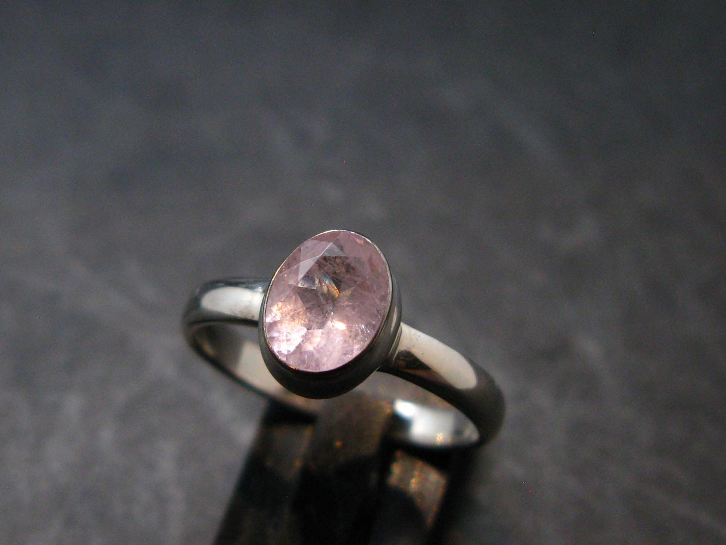 Pink Beryl!! Amazing Natural Faceted Morganite Silver Ring From Brazil - Size 8 - 2.72 Grams