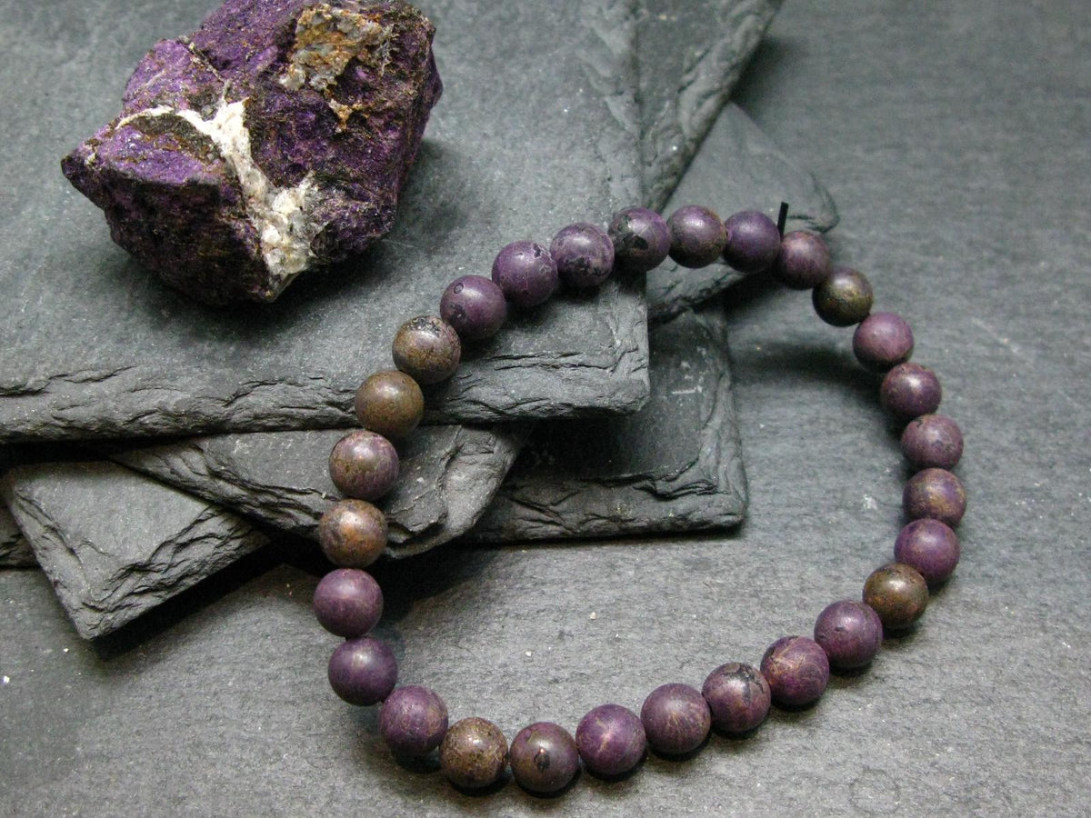 Purpurite Genuine Bracelet ~ 7 Inches ~ 6mm Round Beads