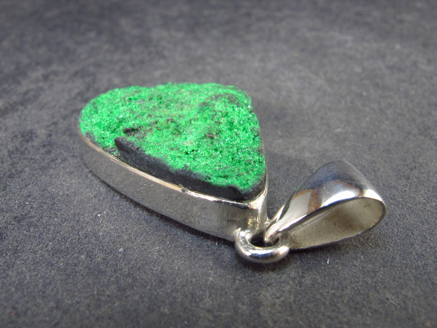 Uvarovite (Green Chromium Garnet) Cluster Silver Pendant from Russia - 1.6" - 6.90 Grams