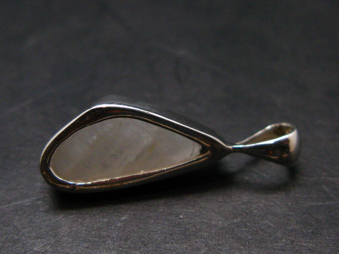 Raw Rare Natrolite Crystal Silver Pendant From Russia - 0.9" - 1.51 Grams