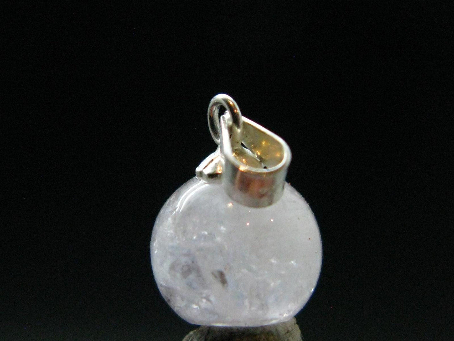 Nice Lilac Amblygonite Silver Pendant from Brazil - 0.6" - 1.48 Grams