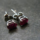 Ruby Faceted Stud Earrings In Sterling Silver - 1.23 Grams