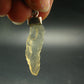 Gem Libyan Desert Glass Tektite Free Form Pendant Sterling Silver from Libya - 1.8" - 2.39 Grams