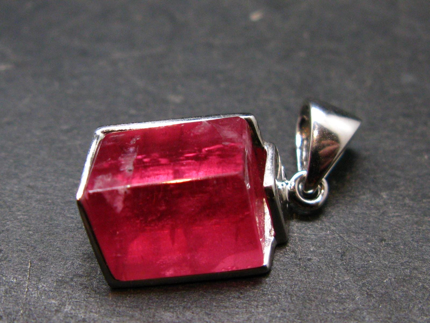 Rhodochrosite Sterling Silver Pendant From Alma Colorado - 1.0" - 4.58 Grams