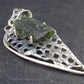 Moldavite Tektite Silver Pendant from Czech Republic - 2.6" - 9.7 Grams