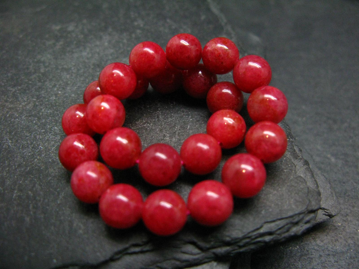 Rhodonite Gem Genuine Bracelet ~ 7 Inches ~ 8mm Round Beads