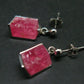 Rhodochrosite Gem Sterling Silver Stud Earrings From Alma Colorado - 0.8" - 4.10 Grams