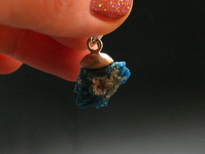 Cavansite Crystal Pendant In Sterling Silver From India - 0.9"