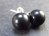 Black Onix 8mm Round Sterling Silver Stud Earrings from Mexico - 0.8"