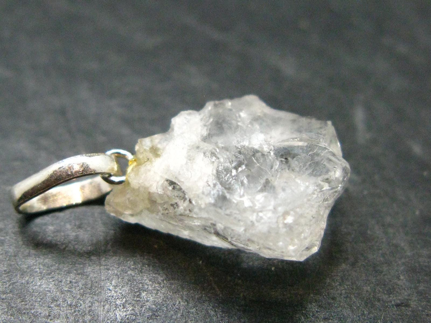 Goshenite Beryl Crystal 925 Silver Pendant From Brazil - 0.9" - 2.0 Grams