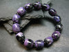 Charoite Genuine Bracelet ~ 7 Inches ~ 12mm Barrel Beads