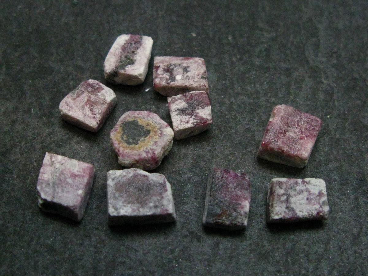 Nice Lot of 10 Polished Bixbite Red Emerald Beryl Crystals From Utah USA - 15.49 Carats