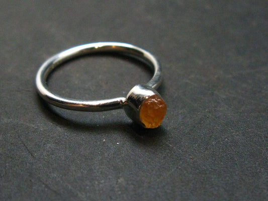Fire Opal Silver Ring From Mexico - 1.70 Grams - Size 7