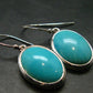Nice Raw Natural Turquoise Sterling Silver Earrings from Mexico - 6.0 Grams