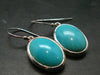 Nice Raw Natural Turquoise Sterling Silver Earrings from Mexico - 6.0 Grams