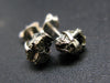 Raw Pyrite Stud Earrings In Sterling Silver from Peru - 0.6"