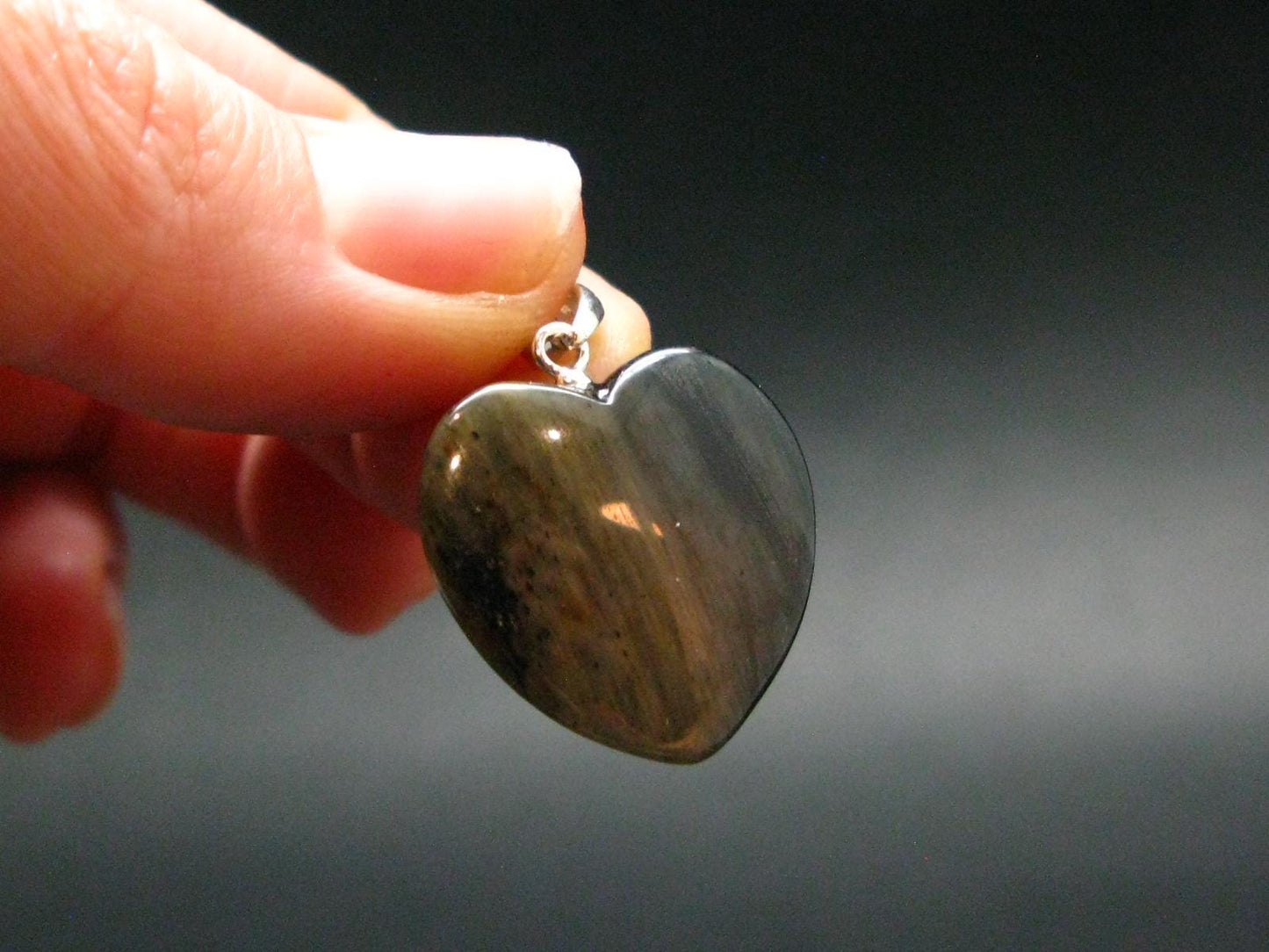 Rare ISUA Stone Silver Heart Pendant From Greenland - 1.0" - 3.07 Grams