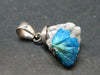 Cavansite Crystal Pendant In Sterling Silver From India - 0.9"