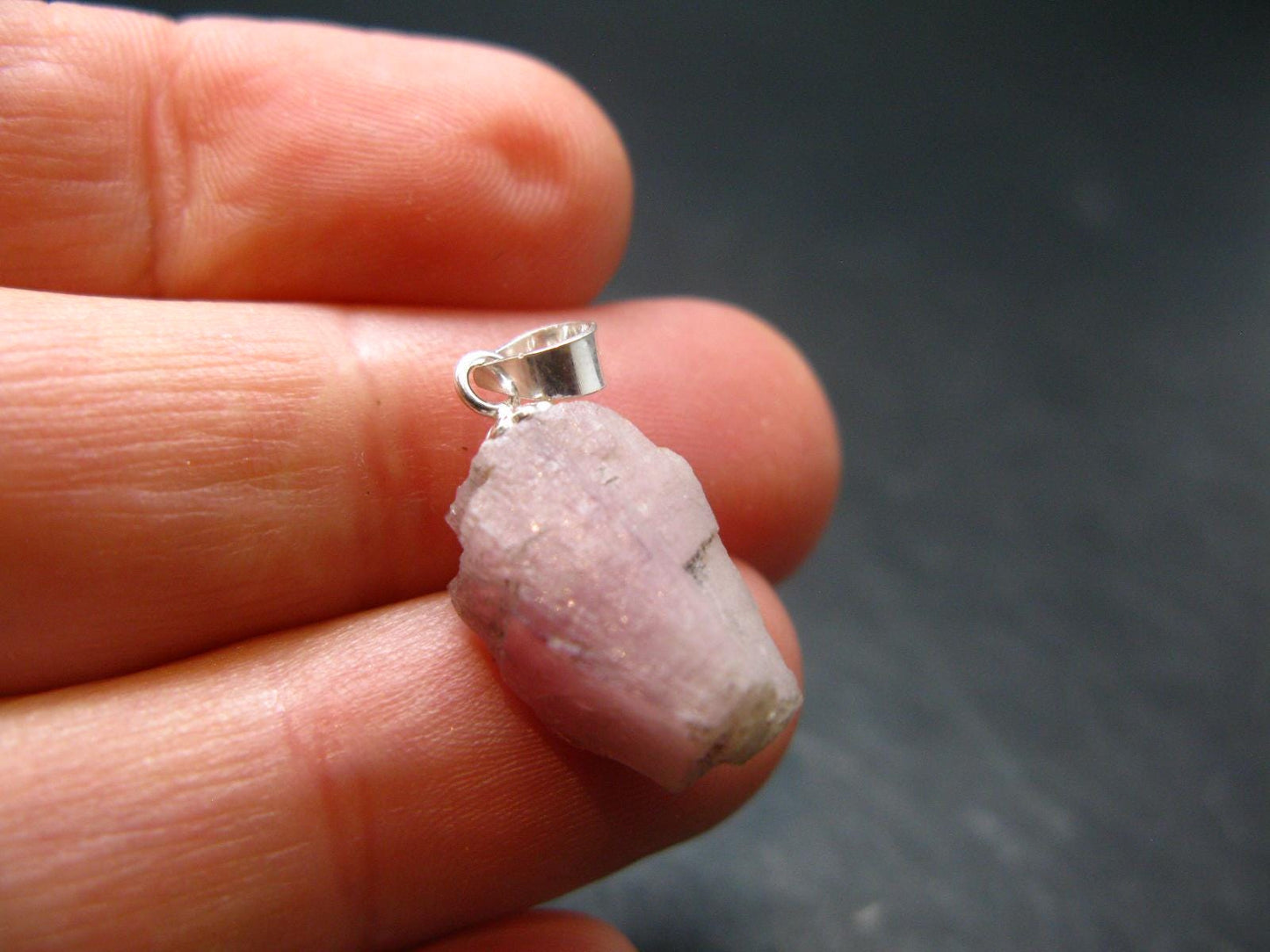 Pink Tanzanite Silver Pendant from Tanzania - 1.75 Grams - 0.8"