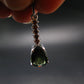 Moldavite Tektite & Red Garnet Silver Pendant from Czech Republic - 1.2"