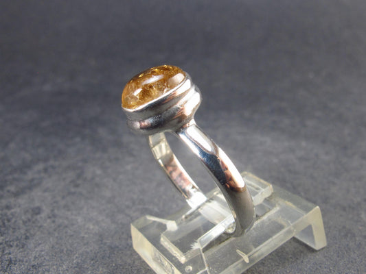 Fabulous Untreated Imperial Topaz 925 Silver Ring from Brazil - Size 6.25 - 2.89 Grams