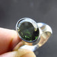 Moldavite Tektite Facetted Silver Ring from Czech Republic - Size 9 - 6.21 Grams