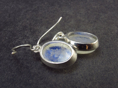 Cabochon Natural Moonstone 925 Sterling Silver Drop Earrings - 1.2" - 5.35 Grams