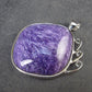 Rare High-Quality Charoite Pendant in SS From Russia - 1.6" - 12.0 Grams