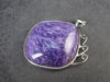 Rare High-Quality Charoite Pendant in SS From Russia - 1.6" - 12.0 Grams