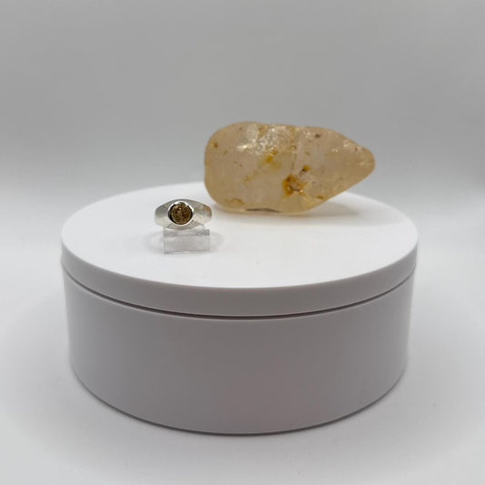 Imperial Topaz Ring in Sterling Silver – Modern Minimalist Design - Size 5