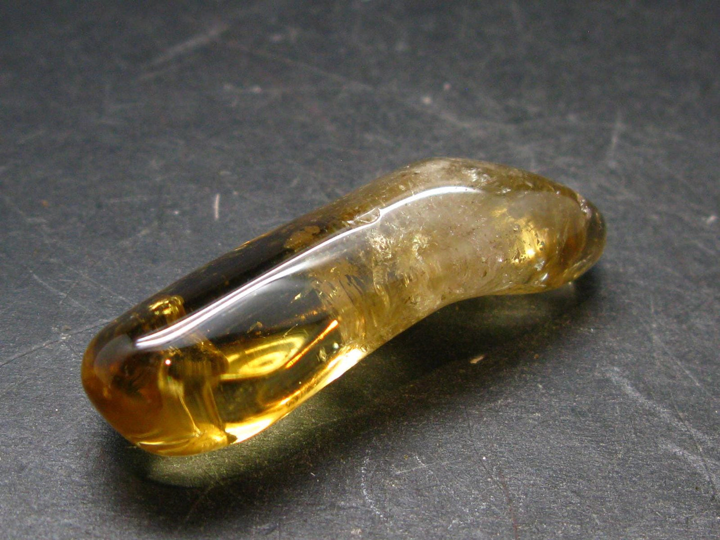 Nice Untreated Unheated Citrine Tumbled Stone from Zambia - 74.55 Carats - 1.8"