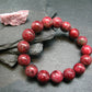 Thulite Genuine Bracelet ~ 7 Inches ~ 12mm Round Beads