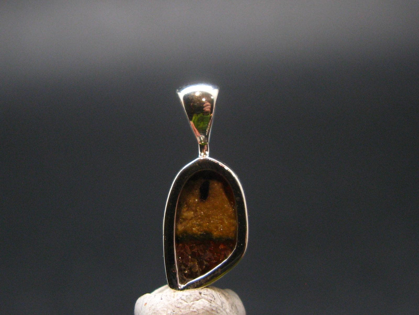 Zincite Zinkite Crystal 925 Silver Pendant From Poland - 0.7" - 2.49 Grams