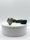 Moldavite Chunk Pendant with Silver Leaf & Flower Accents - Unique Natural Gemstone Pendant - 6.48 Grams