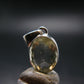 Gem Libyan Desert Glass Tektite Faceted Pendant Sterling Silver from Libya - 0.9" - 3.03 Grams