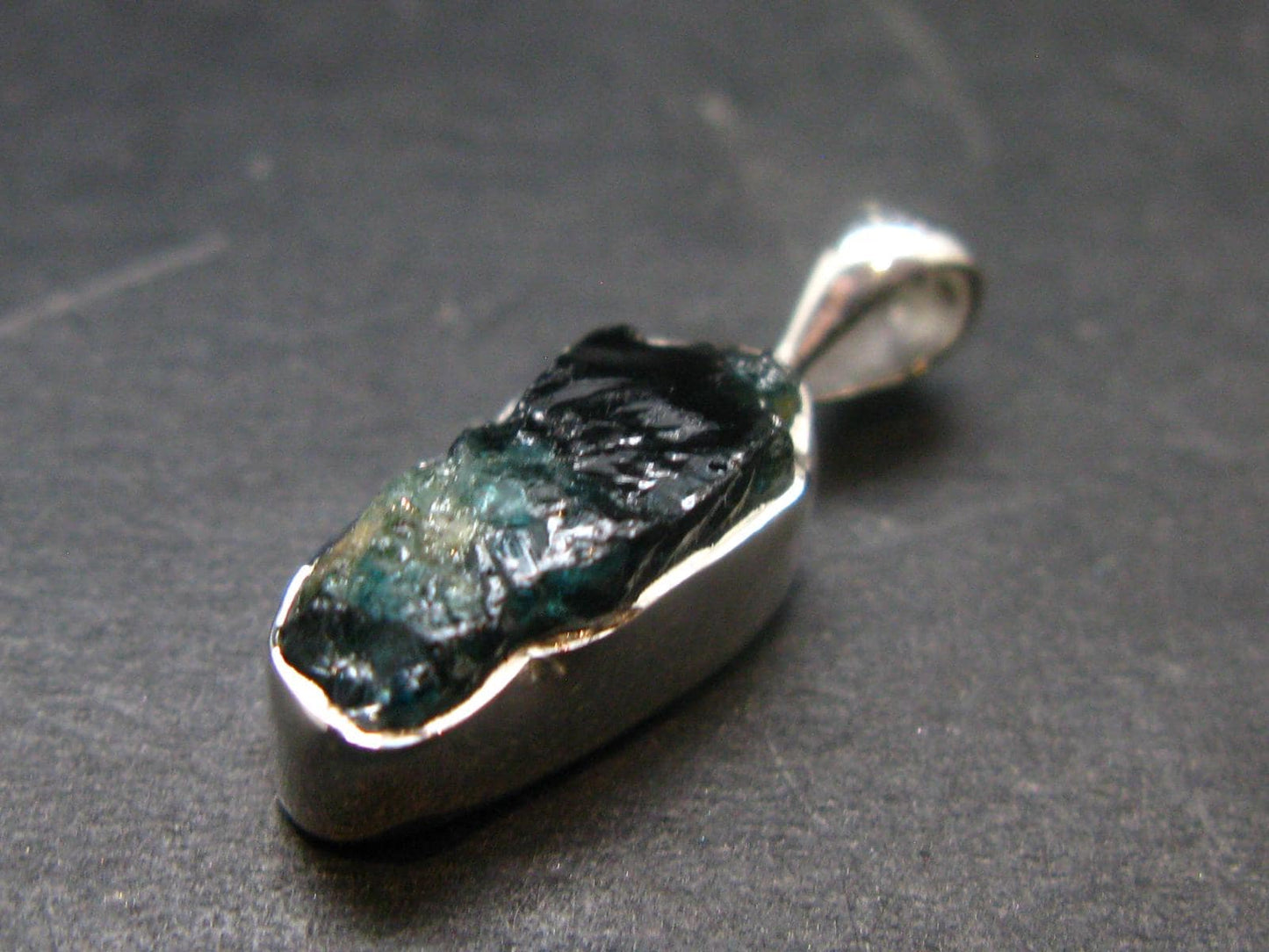 Blue Lazulite Silver Pendant From Pakistan - 0.8" - 1.88 Grams