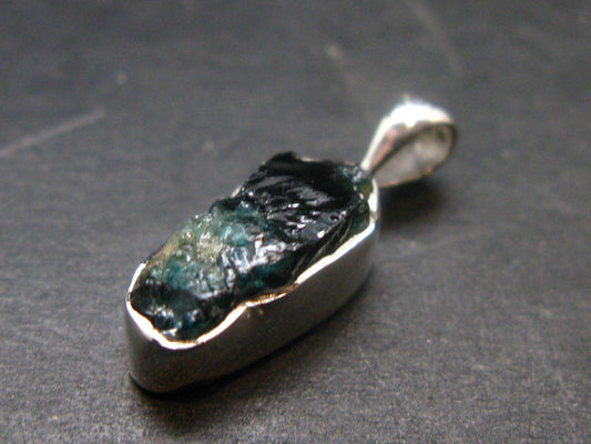Blue Lazulite Silver Pendant From Pakistan - 0.8" - 1.88 Grams