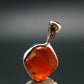 Raw Fire Opal Sterling Silver Pendant From Mexico - 0.7" - 1.0 Grams