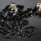 Set of Three Black Tourmaline Schorl Free Form Bead Necklace from Brazil - 17.5"