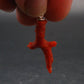 Rare Natural Red Coral Silver Pendant From Italy - 1.4" - 1.22 Grams
