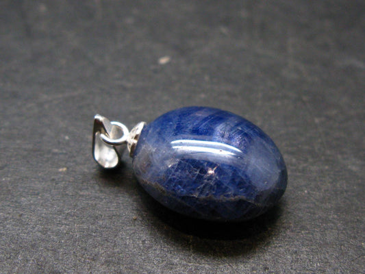 Gem Blue Sapphire Corundum Crystal Silver Pendant From Sri Lanka - 16.60 Carats
