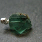 Rare!! Emerald Green Fluorite Crystal Silver Pendant From UK - 1.78 Grams - 0.7"