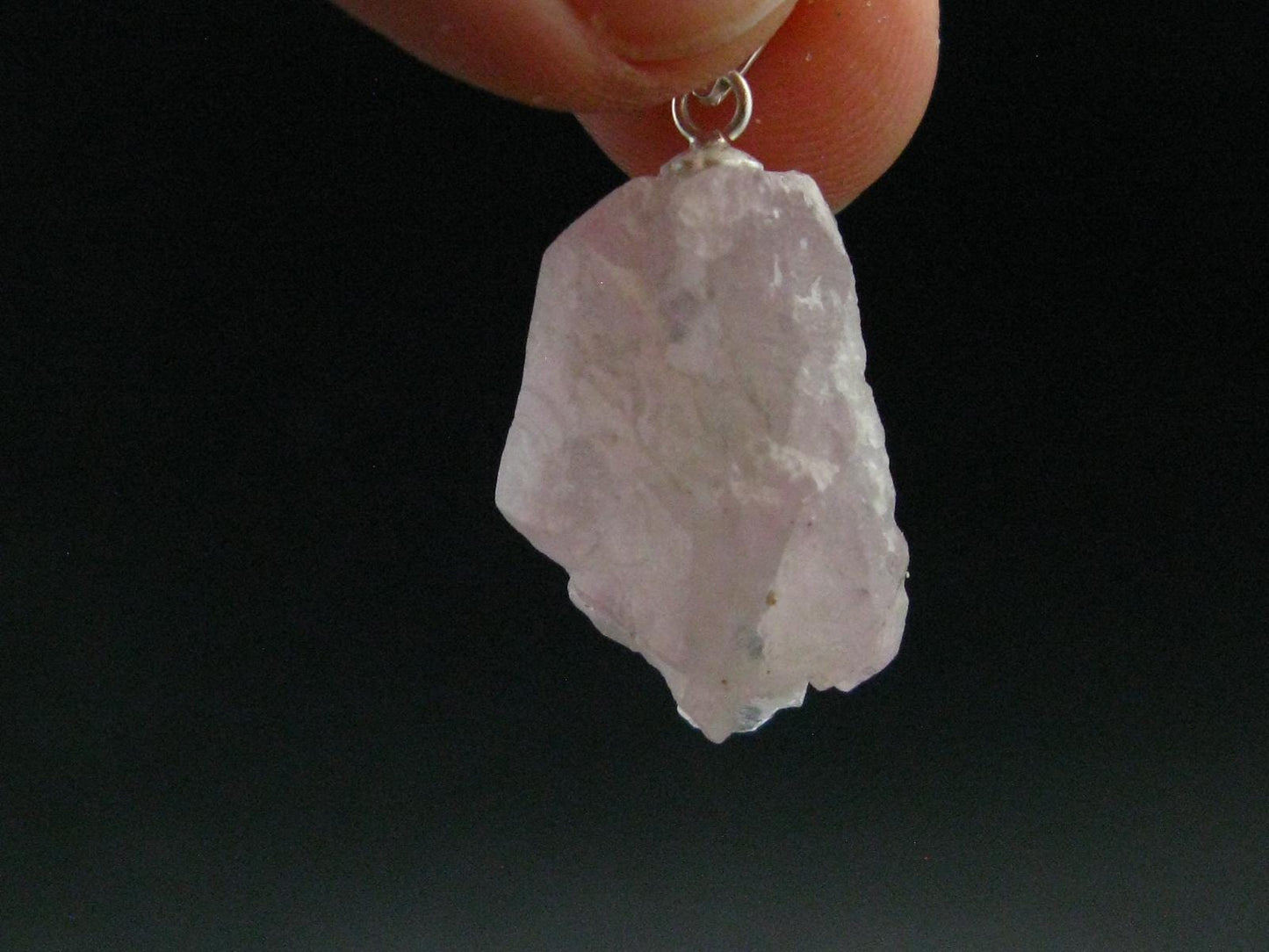 Symbol of Love and Beauty!! Natural Rose Quartz Pendant In 925 Silver From Brazil - 1.1" - 3.88 Grams