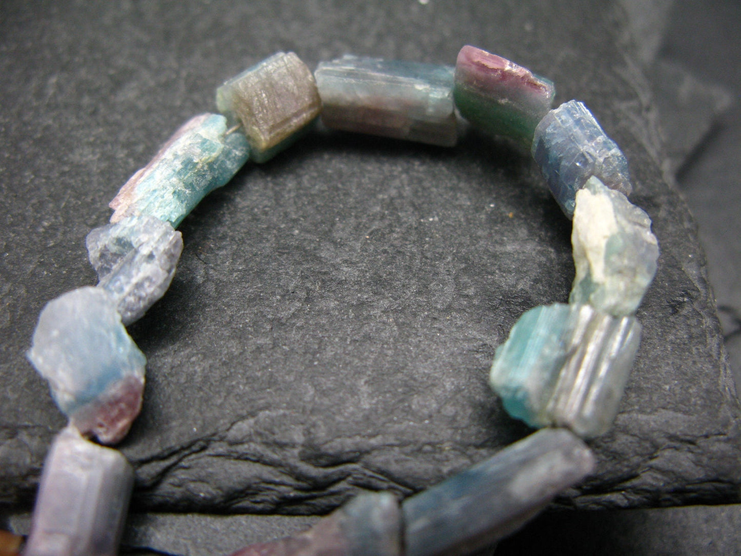 Paraiba Tourmaline Genuine Bracelet ~ 7 Inches ~ 12mm Crystal Beads