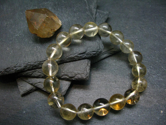 Citrine Genuine Unheated Bracelet ~ 7 Inches ~ 12mm Round Beads