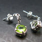 Peridot Olivine Crystal Sterling Silver Earrings From Pakistan - 0.7" - 2.68 Grams