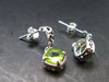 Peridot Olivine Crystal Sterling Silver Earrings From Pakistan - 0.7" - 2.68 Grams